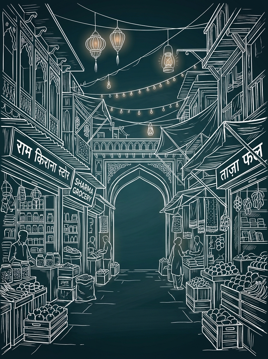 White Market Sketch Backdrop